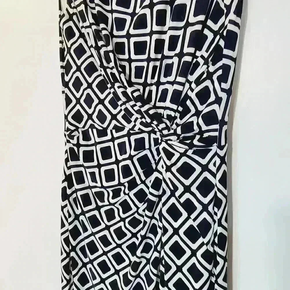 Lauren Ralph Lauren Geometric Sleeveless Midi Dress Sz 6 - Picture 2 of 12